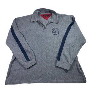 Tommy Hilfiger Gray 1/4 Zip Pullover Sweater Mens XXL Casual Classic VTG Casual